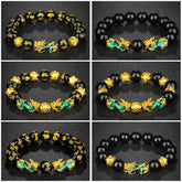 17 Types Color-changing Pixiu Bracelet Vietnam Shajin ThermochromicPixiuBracelet Obsidian Six-Word Mantra Buddha Beads Bracelet