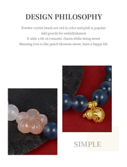 Alice S925 Silver Peach Blossom Bracelet Silver Agate Beaded Bracelet