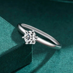 Modian 925 Sterling Silver Classic Simple Round Clear CZ Finger Rings Size 5 6 7 8 9 For Women Wedding Statement Jewelry Gifts