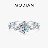 MODIAN Sparkling Crown Rings For Women 925 Sterling Silver Twining Ring Wedding Engagement Statement Female Jewelry Gifts