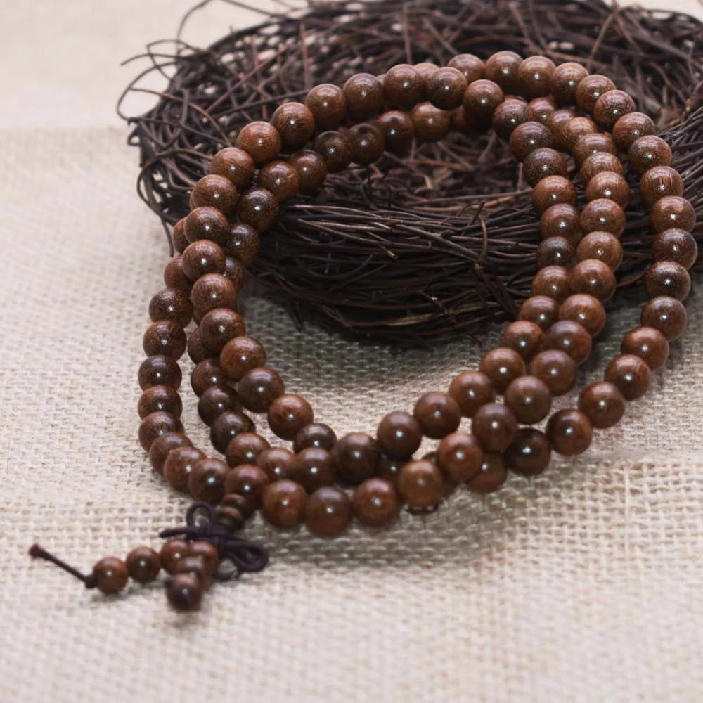 Yanqi 6-20mm wood sandalwood prayer beads elastic bracelet men jewelry Authentic African Buddha wood bead bracelet beads