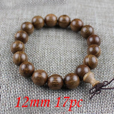 Yanqi 6-20mm wood sandalwood prayer beads elastic bracelet men jewelry Authentic African Buddha wood bead bracelet beads