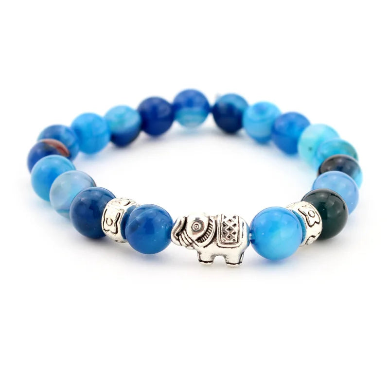 2018 New Natural Stone Bead Buddha Bracelets For Women Men Jewelry Black Lava Druzy Gift Bracelets Elephant Bangles Pulseras