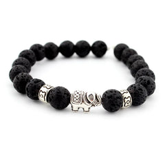 2018 New Natural Stone Bead Buddha Bracelets For Women Men Jewelry Black Lava Druzy Gift Bracelets Elephant Bangles Pulseras