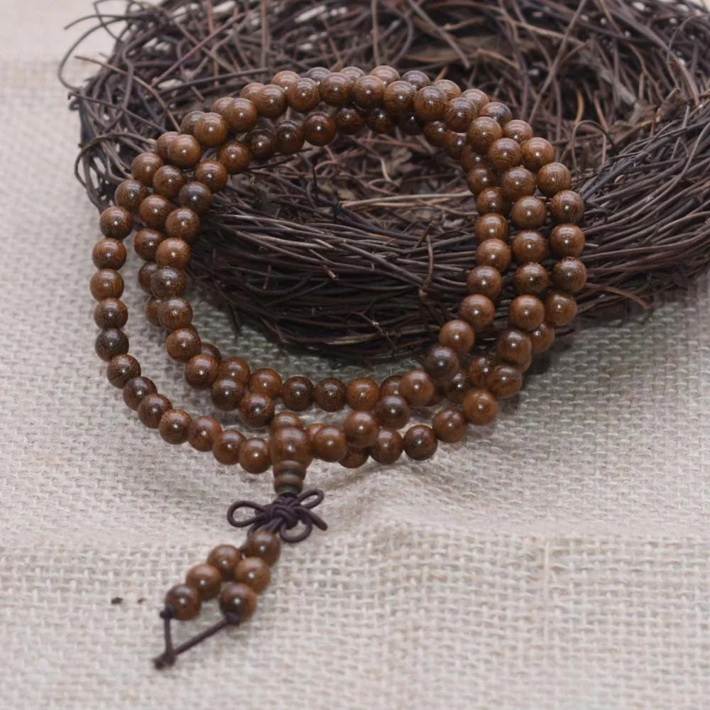 Yanqi 6-20mm wood sandalwood prayer beads elastic bracelet men jewelry Authentic African Buddha wood bead bracelet beads