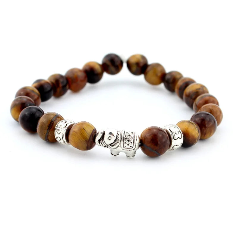 2018 New Natural Stone Bead Buddha Bracelets For Women Men Jewelry Black Lava Druzy Gift Bracelets Elephant Bangles Pulseras