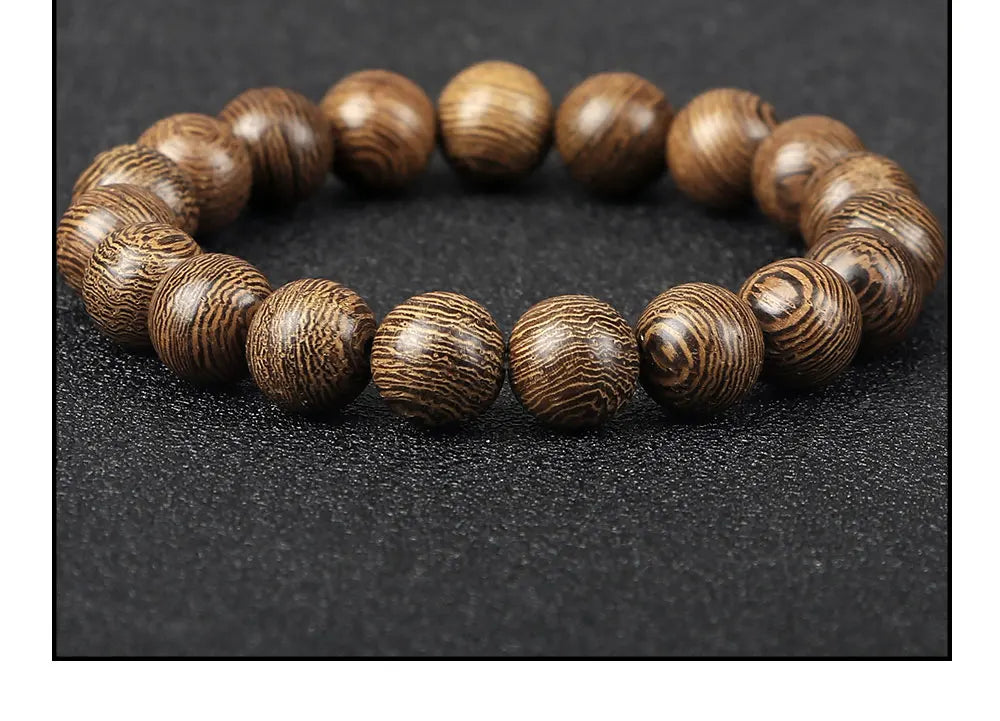 Natural Wooden Beads Bracelet Tibetan Buddha Rosary Handmade Bracelets Men and Women Yoga Meditation Prayer Beaded Jewelry Gifts