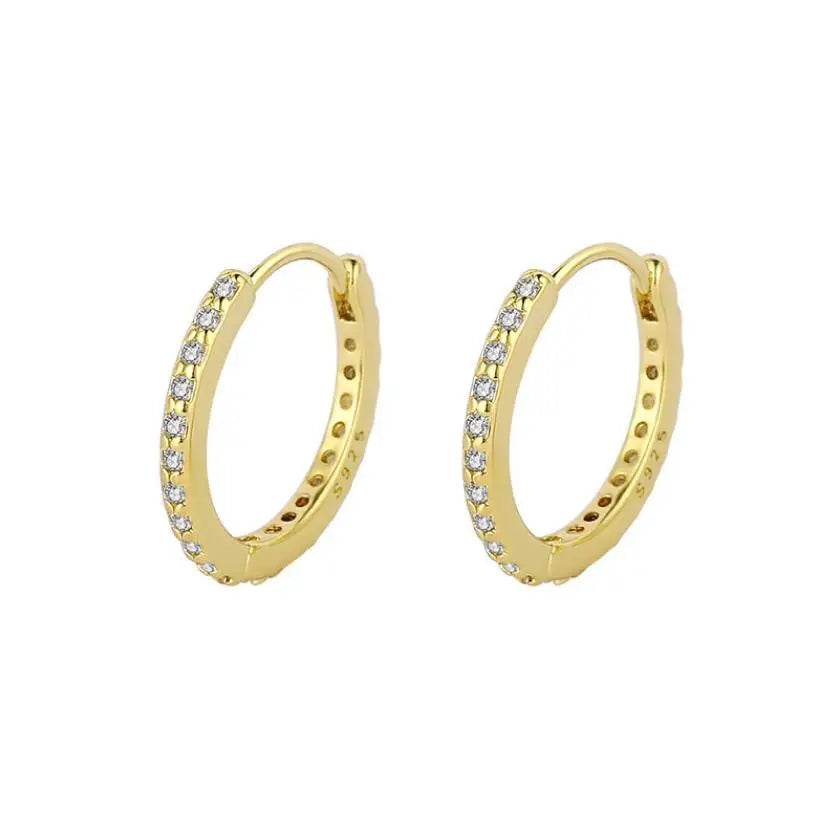 D Color Moissanite Hoop Earrings For Women 925 Sterling Silver 18K Gold Plated 6/7/8/9mm Versatile Classic Huggie Earrings