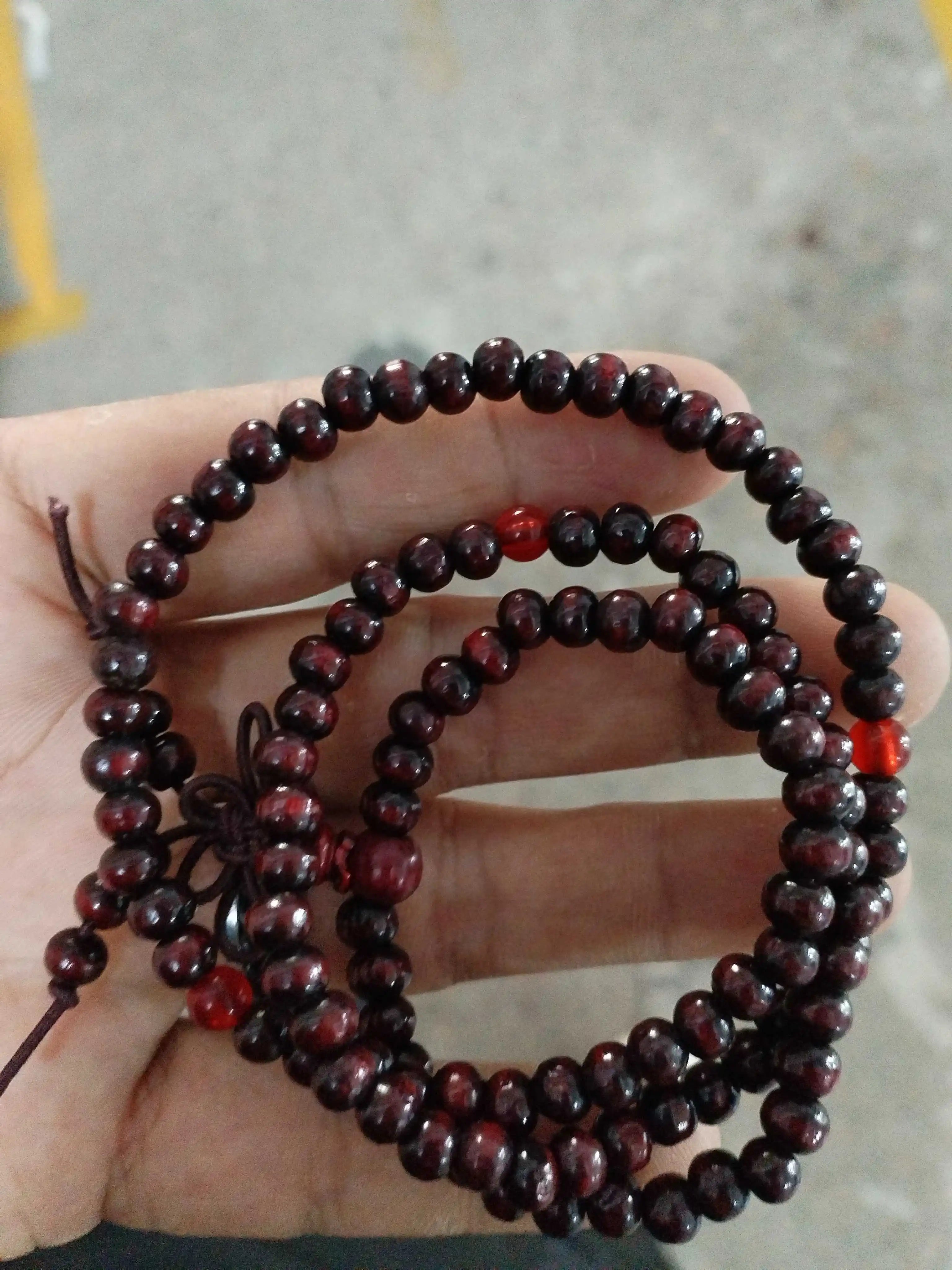 1Pc Wood Bead New Buddha Bracelet Buddhist  Bangle Prayer Beads Copper Coin Women Men Lucky Religion Bracelets Charm Jewelry