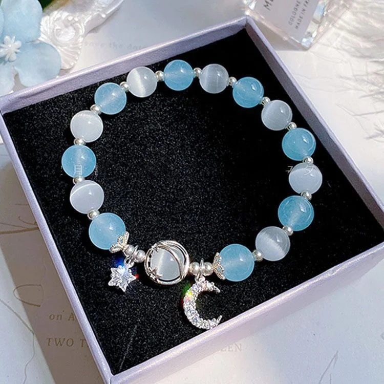 New Simple Beads Crystal Bracelet For Women Girls Korean ins Flower Fox Feather Tassel Bracelets Best Friend Jewelry Gifts 2024