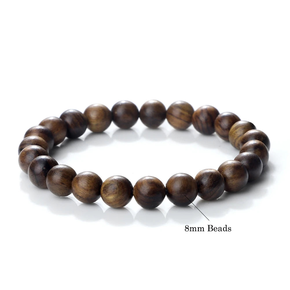 Buddha 6/8/10mm Wooden Beads Vintage Handmade Bracelets Prayer Black Rosewood Bracelet Men Women Yoga Meditation Pulsera Jewelry