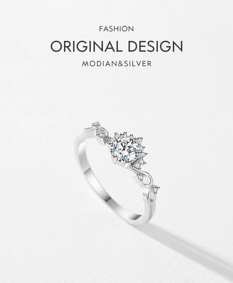 MODIAN Sparkling Crown Rings For Women 925 Sterling Silver Twining Ring Wedding Engagement Statement Female Jewelry Gifts