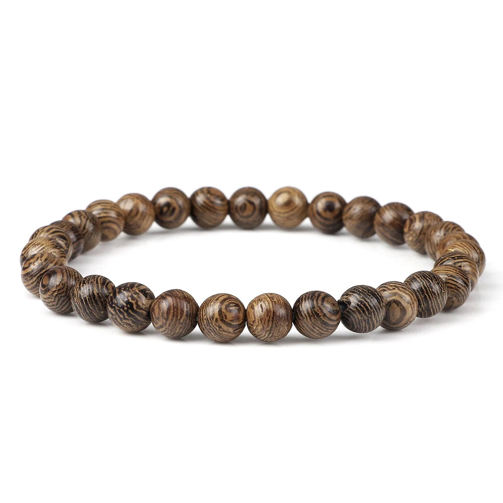 Natural Wooden Beads Bracelet Tibetan Buddha Rosary Handmade Bracelets Men and Women Yoga Meditation Prayer Beaded Jewelry Gifts