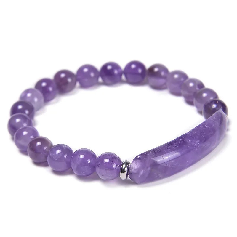 New Fashion Natural Stone Crystal Druzy Rose Quartz Amethyst Gemstone Beaded Beads Bracelet for Women Girls Jewelry Gifts