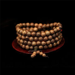 Chic 108 Wood Beaded Buddhist Buddha Prayer Bead Mala Bangle Bracelet Necklace