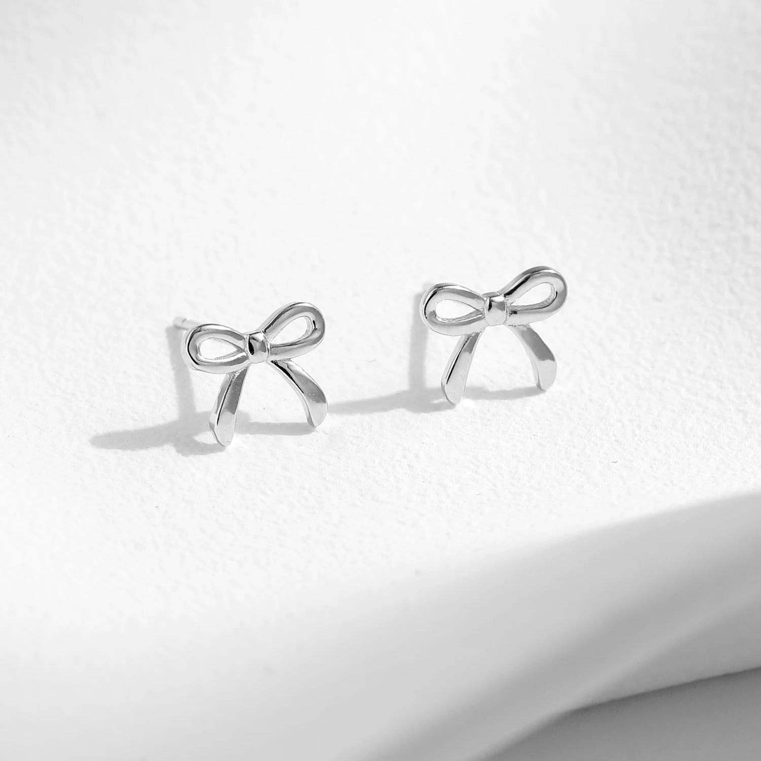 925 Sterling Silver Cute Simple Exquisite Bowknot Hypoallergenic Stud Earrings For Women Fine Jewelry Accessories