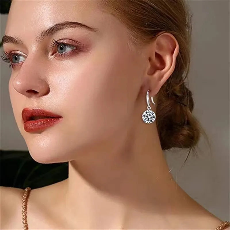 D VVS1 Moissanite Drop Earrings For Women GRA Certified Diamond Hanging Earrings Wedding Jewelry S925 Silver Plated PT950