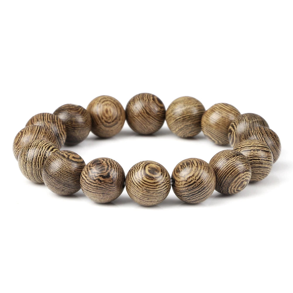 Natural Wooden Beads Bracelet Tibetan Buddha Rosary Handmade Bracelets Men and Women Yoga Meditation Prayer Beaded Jewelry Gifts