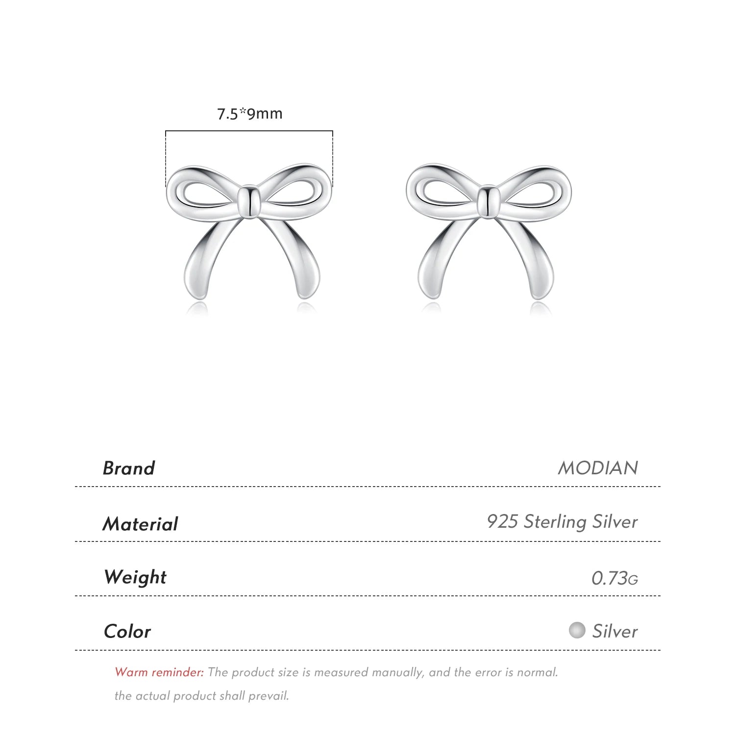 925 Sterling Silver Cute Simple Exquisite Bowknot Hypoallergenic Stud Earrings For Women Fine Jewelry Accessories