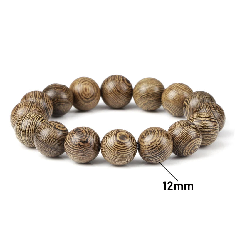 6/8/10/12mm Men Vintage Bracelet Original Wooden Beads Meditation Prayer Buddha Stretch Bracelets&Bangle Women Yoga Jewelry Gift