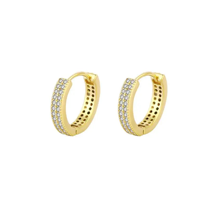 D Color Moissanite Hoop Earrings For Women 925 Sterling Silver 18K Gold Plated 6/7/8/9mm Versatile Classic Huggie Earrings