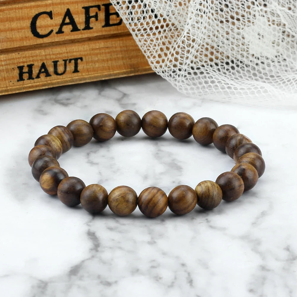 Buddha 6/8/10mm Wooden Beads Vintage Handmade Bracelets Prayer Black Rosewood Bracelet Men Women Yoga Meditation Pulsera Jewelry