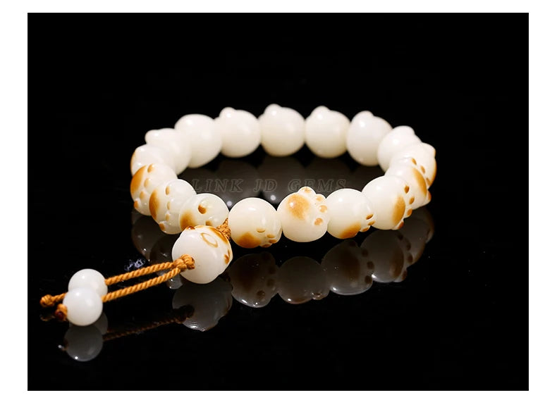 Change Better Natural Bodhi Root Cat Claw Lucky Pendant Bracelet Women Girl Birthday Gift Lovely Carved Bead Handstring Jewelry