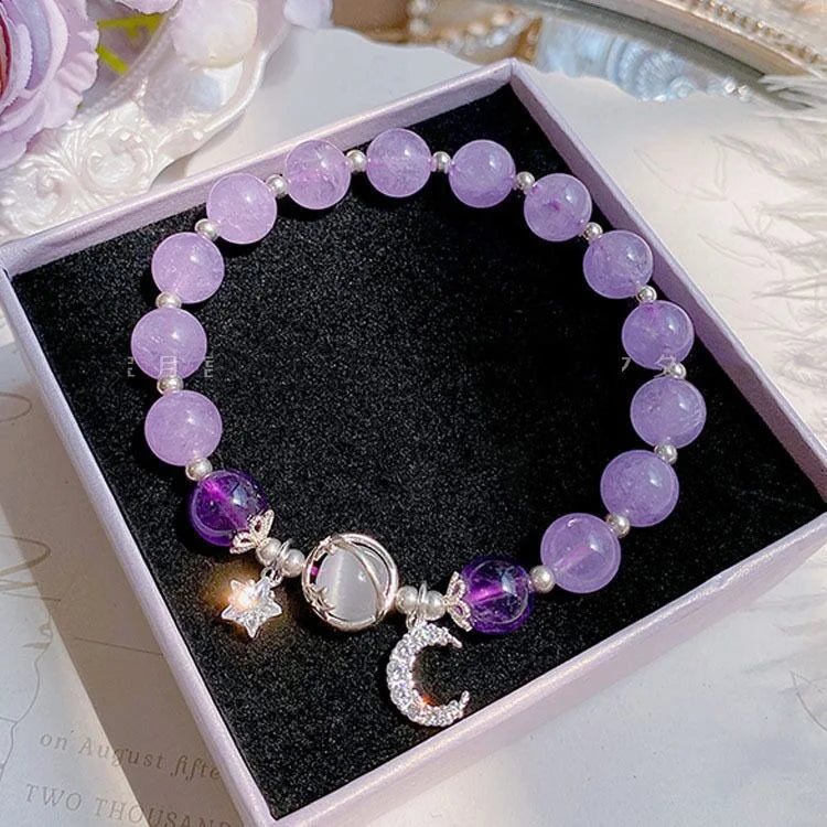 New Simple Beads Crystal Bracelet For Women Girls Korean ins Flower Fox Feather Tassel Bracelets Best Friend Jewelry Gifts 2024