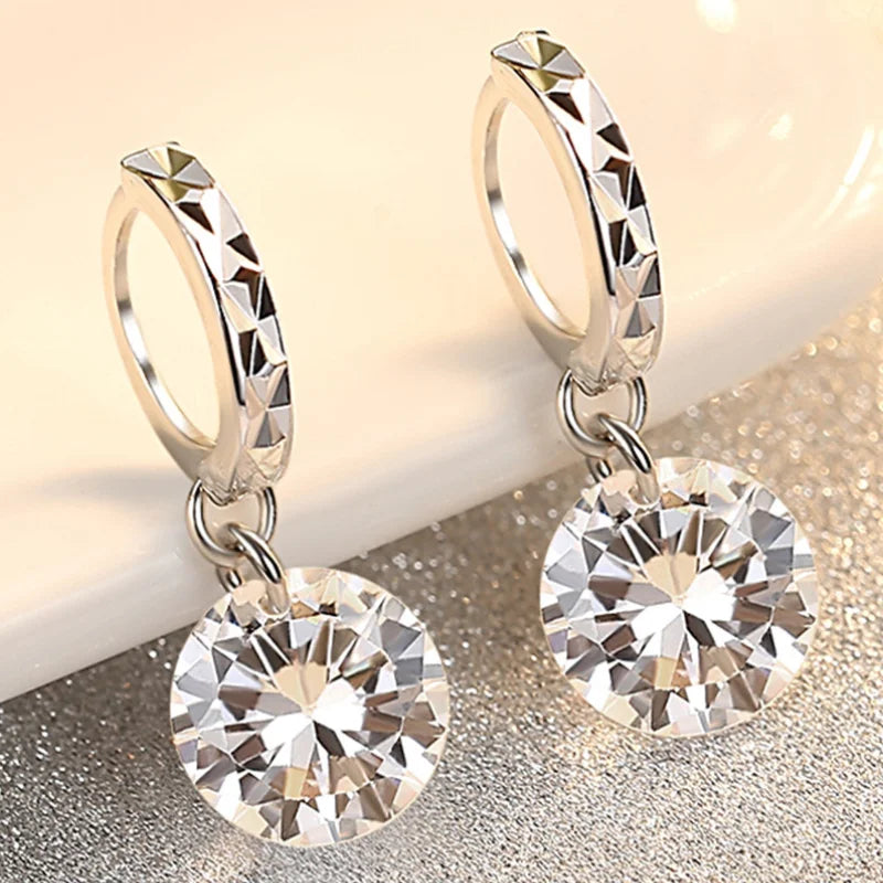 1CT Moissanite Long Drop Earrings For Women 925 Sterling Silver Brilliant Lab Diamond Brides Bridesmaid Dangling Earrings