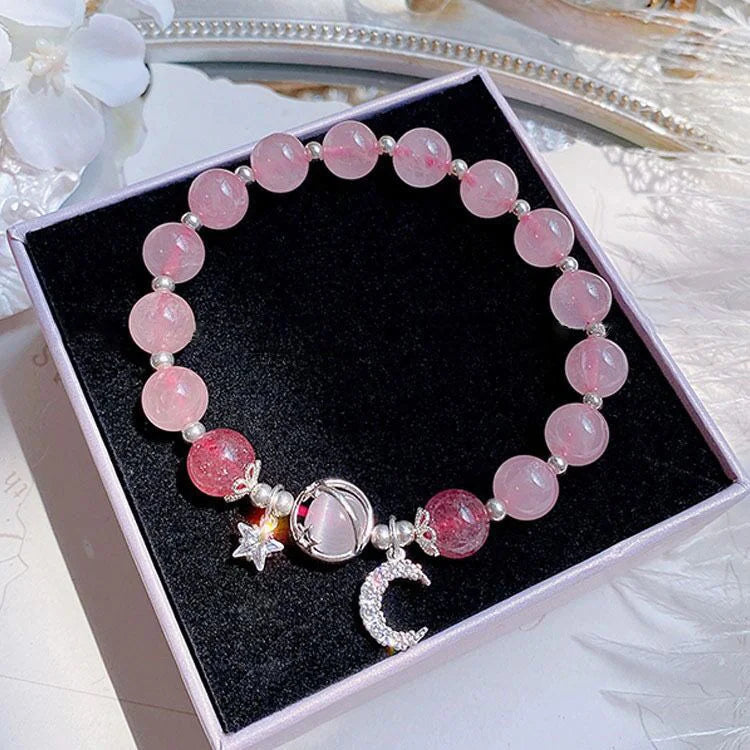 New Simple Beads Crystal Bracelet For Women Girls Korean ins Flower Fox Feather Tassel Bracelets Best Friend Jewelry Gifts 2024