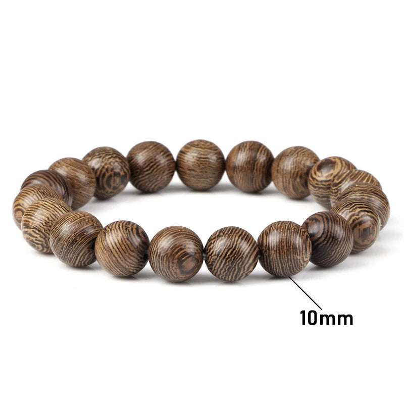 6/8/10/12mm Men Vintage Bracelet Original Wooden Beads Meditation Prayer Buddha Stretch Bracelets&Bangle Women Yoga Jewelry Gift