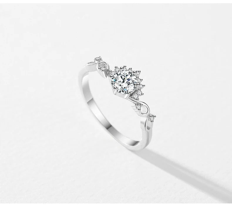 Sparkling Crown Rings For Women 925 Sterling Silver Twining Ring Wedding Engagement Statement Female Jewelry Gifts