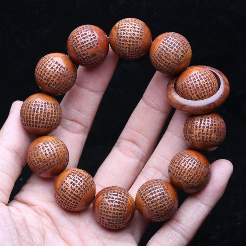 Tibetan Buddhist bracelet Men's 20mm solid wood rosary beads