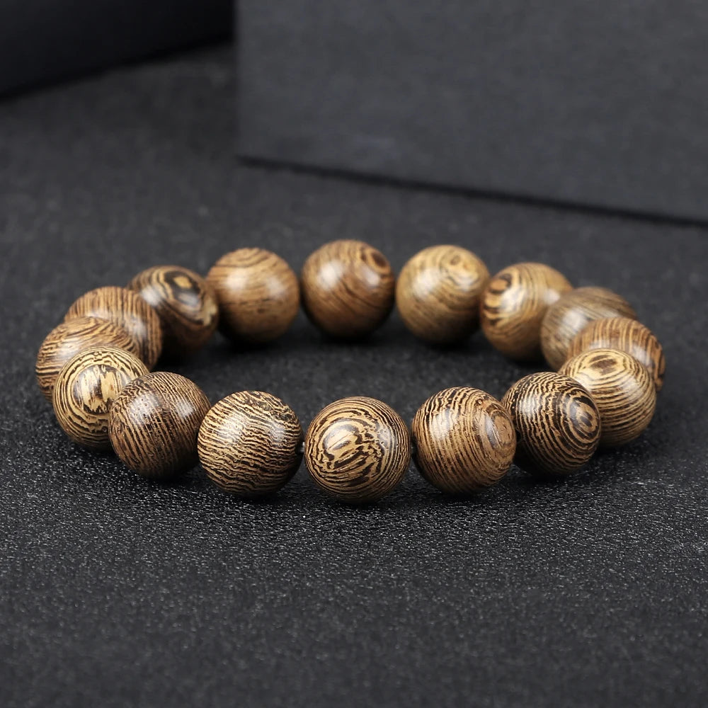 Natural Wooden Beads Bracelet Tibetan Buddha Rosary Handmade Bracelets Men and Women Yoga Meditation Prayer Beaded Jewelry Gifts