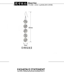 1CT Moissanite Long Drop Earrings For Women 925 Sterling Silver Brilliant Lab Diamond Brides Bridesmaid Dangling Earrings