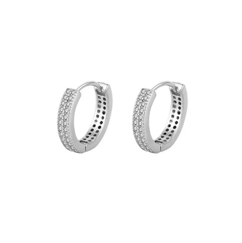 D Color Moissanite Hoop Earrings For Women 925 Sterling Silver 18K Gold Plated 6/7/8/9mm Versatile Classic Huggie Earrings