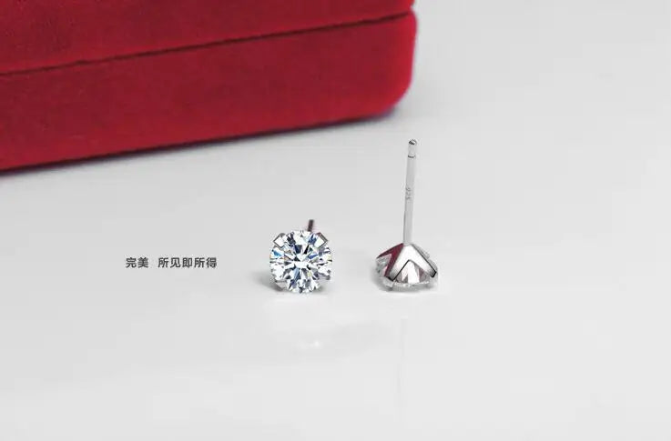 SMTCAT 0.5-1.2 Carat D Color Moissanite Ear Stud Earrings For Women 925 Sterling Silver Sparkling Piercing Earring Fine Jewelry