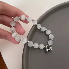 New Simple Beads Crystal Bracelet For Women Girls Korean ins Flower Fox Feather Tassel Bracelets Best Friend Jewelry Gifts 2024