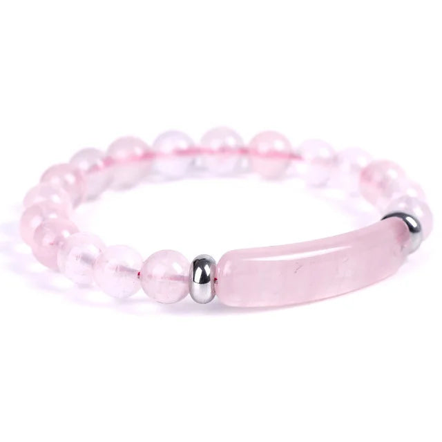 New Fashion Natural Stone Crystal Druzy Rose Quartz Amethyst Gemstone Beaded Beads Bracelet for Women Girls Jewelry Gifts