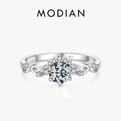 MODIAN Sparkling Crown Rings For Women 925 Sterling Silver Twining Ring Wedding Engagement Statement Female Jewelry Gifts