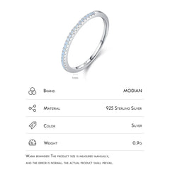 MODIAN 925 Sterling Silver Clear Opal Pink Blue Crystal CZ Stackable Rings Finger For Women Wedding Statement Fine Jewelry Gifts