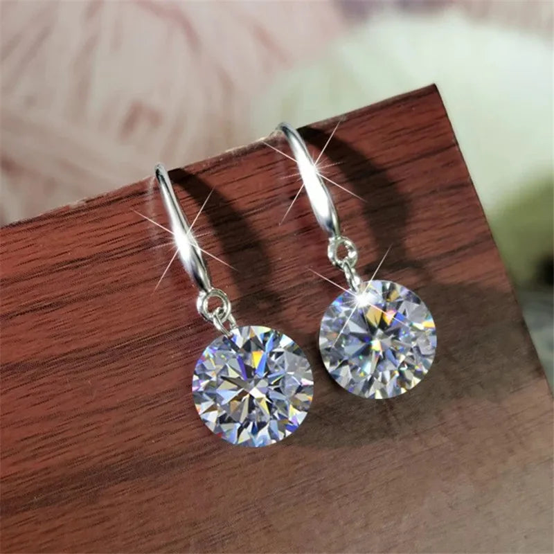 1CT Moissanite Long Drop Earrings For Women 925 Sterling Silver Brilliant Lab Diamond Brides Bridesmaid Dangling Earrings