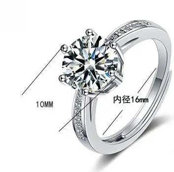 Real 3 Carat Moissanite Wedding Ring for Women 925 Sterling Silver Round Brilliant Lab Diamond Engagement Rings Gift