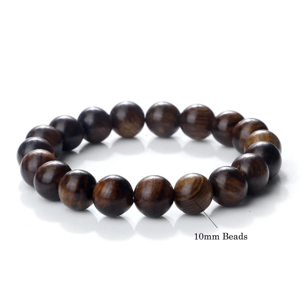 Buddha 6/8/10mm Wooden Beads Vintage Handmade Bracelets Prayer Black Rosewood Bracelet Men Women Yoga Meditation Pulsera Jewelry